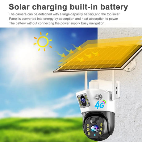 V380PRO  4G Solar Camera 4MP Dual Lens Home Security  Camera With Solar Panel - V.I.P Digital Presence