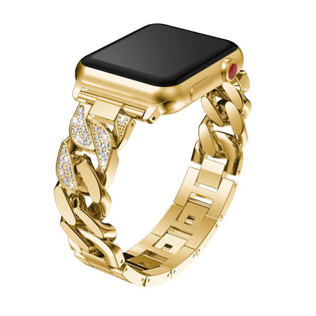 Suitable For Samsung Huawei 22mm Watch With Apple 7654321 Generation SE Single Row Diamond-Encrusted Denim Chain Alloy Wristband - V.I.P Digital Presence
