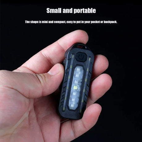 Mini LED Flashlight USB Rechargeable Bike Light Portable Pocket Flashlight Keychain Lamp Bicycle Taillight Flash Warning Light - V.I.P Digital Presence