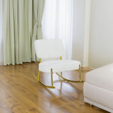 Teddy suede material cushioned rocking chair unique rocking chair cushioned seat