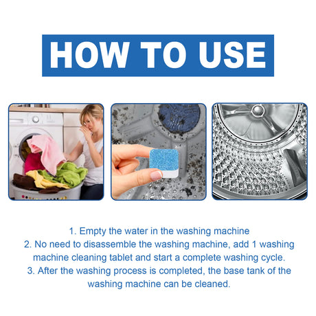 Washing Machine Cleaning Effervescent Tablet, Washing Machine Slot Stain Cleaner Effervescent Tablet Automatic Cleaning - V.I.P Digital Presence