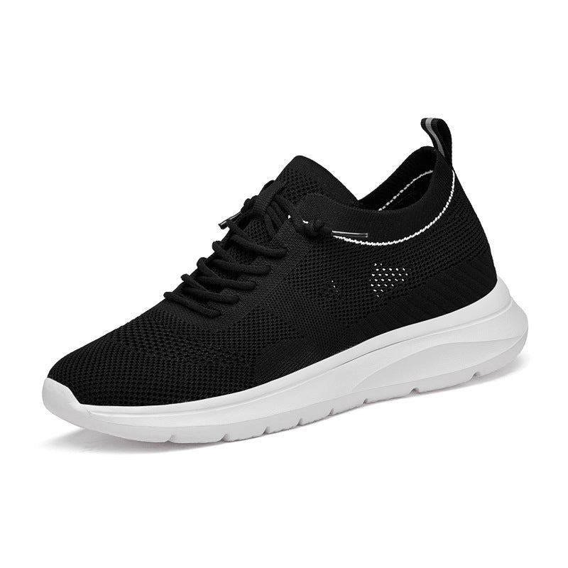 Indoor height increasing sports and leisure shoes for men white invisible height increasing shoes 7CM - V.I.P Digital Presence