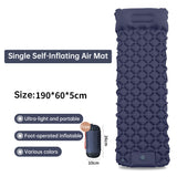 Colchoneta inflable doble para dormir para exteriores, con almohada y bomba incorporadas, para acampar, hacer mochilerismo y hacer senderismo.