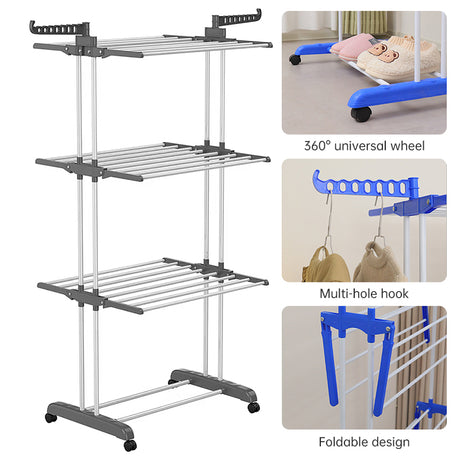 Folding Clothes Rack with Drying and Storage Functions for Bedroom, Ideal for Hanging Coats and Garments - V.I.P Digital Presence