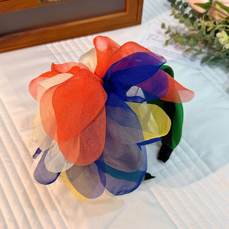 Fashion fabric oversized colorful flower fashion headband - V.I.P Digital Presence