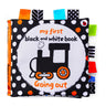 Libro de tela LakaRose Baby con etiqueta en blanco y negro, libros de educación temprana para recién nacidos y bebés, libros de tela tranquilos 