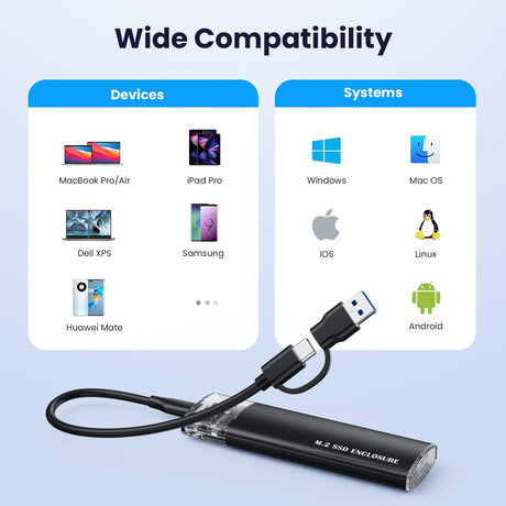 Tool free portable hard drive case transparent NVMe 10Gb M2 solid-state drive case type-C3.1 - V.I.P Digital Presence