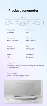 Neck Massager with Heat, Portable Neck Lymphatic Massager for Pain & Fatigue Relief - V.I.P Digital Presence