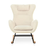 Rocking Chair - with rubber leg and cashmere fabric suitable for living room and bedroom