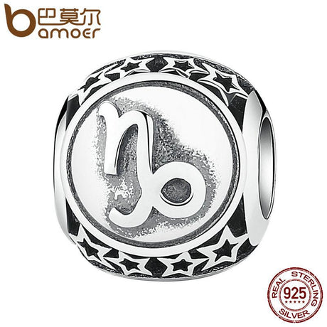 BAMOER 925 Sterling Silver Aquarius Star Sign Zodiac Beads Charms fit Bracelets PSC048 - V.I.P Digital Presence