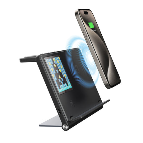Trending Products Portable 5-in-1 Pixel Animation Foldable Wireless Charger Stand Pad for Mobile Phone Smart Watch Earphone - V.I.P Digital Presence