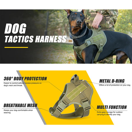 Tactical dog vest: for large dogs (German Shepherd, Golden Retriever) – training, military-style accessories. - V.I.P Digital Presence
