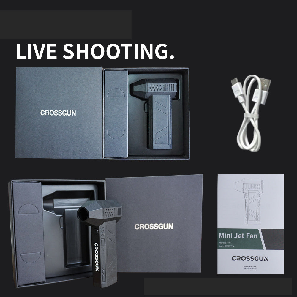 CROSSGUN 130000RPM Jet Turbo King Kong Jetfan Strong Fan Portable Handheld With LED Lighting Blowing Dust Elimination - V.I.P Digital Presence