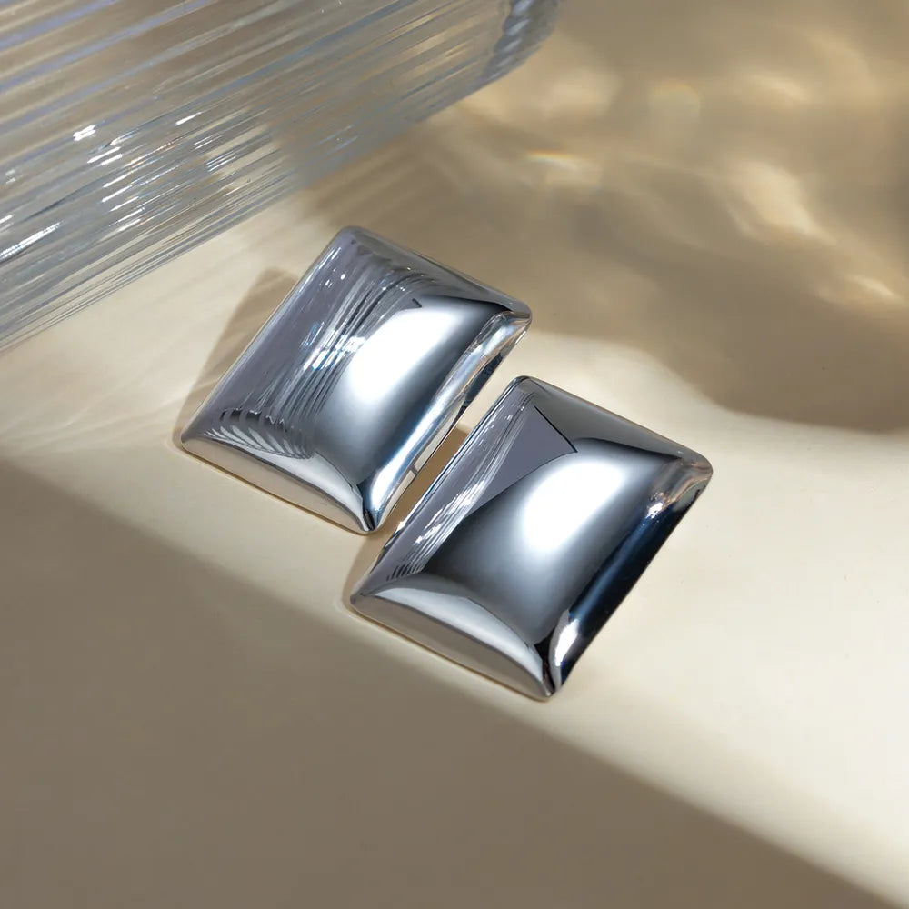 Stainless Steel Rectangular Stud Earrings - V.I.P Digital Presence