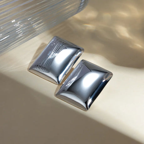 Stainless Steel Rectangular Stud Earrings - V.I.P Digital Presence