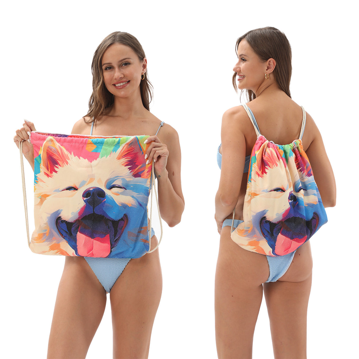 Two-in-One Foldable Beach Towel Printed Bath Towel All-In-One Beach Towel with Storage Bag - V.I.P Digital Presence