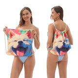 Two-in-One Foldable Beach Towel Printed Bath Towel All-In-One Beach Towel with Storage Bag - V.I.P Digital Presence