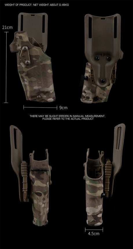 6354DO Left - handed Tactical Pistol Glock 17 Holster with X300U - A QLS Adapter, Leg Shroud, Drop, and MHA Leg Strap Kit - V.I.P Digital Presence