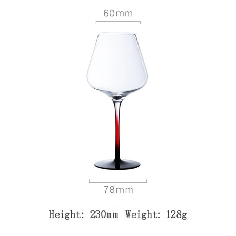 Black and Red Bow Tie Burgundy Wine Glass Pot Belly Home Kitchen Light Luxury Lead-free Crystal Color Glass Wine Original Goblet - V.I.P Digital Presence