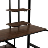 Loft Bed with Desk and Shelf   Space Saving Design Full Black