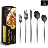 Portuguese Stainless Steel Knife Fork Spoon Golden Steak Knife Fork Set Four-Piece Tableware Set - V.I.P Digital Presence