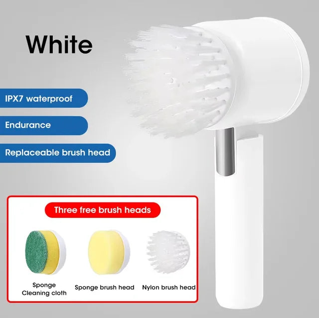 New Electric Spin Scrubber,Bathroom Cleaning Brush Power Scrubber with 5 Replaceable Brush Heads, 5 in 1 Electric Cleaning Brush - V.I.P Digital Presence