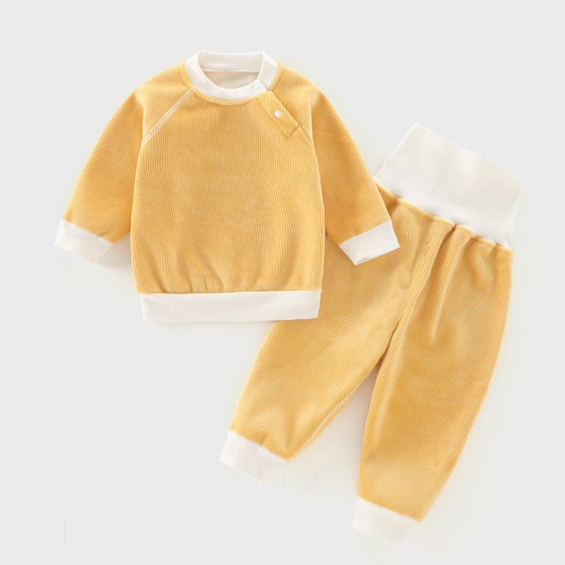 Children's Autumn And Winter Warm Suit Baby Spring And Autumn Plus Fleece Outer Wear Tops Pants Men And Women Baby Two Sets - V.I.P Digital Presence