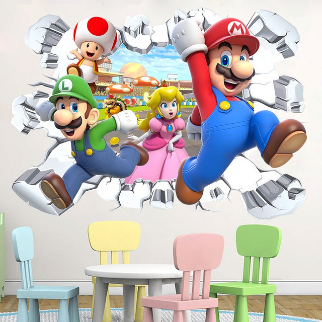 Mario Stickers Super Mario Stickers Children's Room Cartoon Self Adhesive Waterproof Wall Stickers - V.I.P Digital Presence