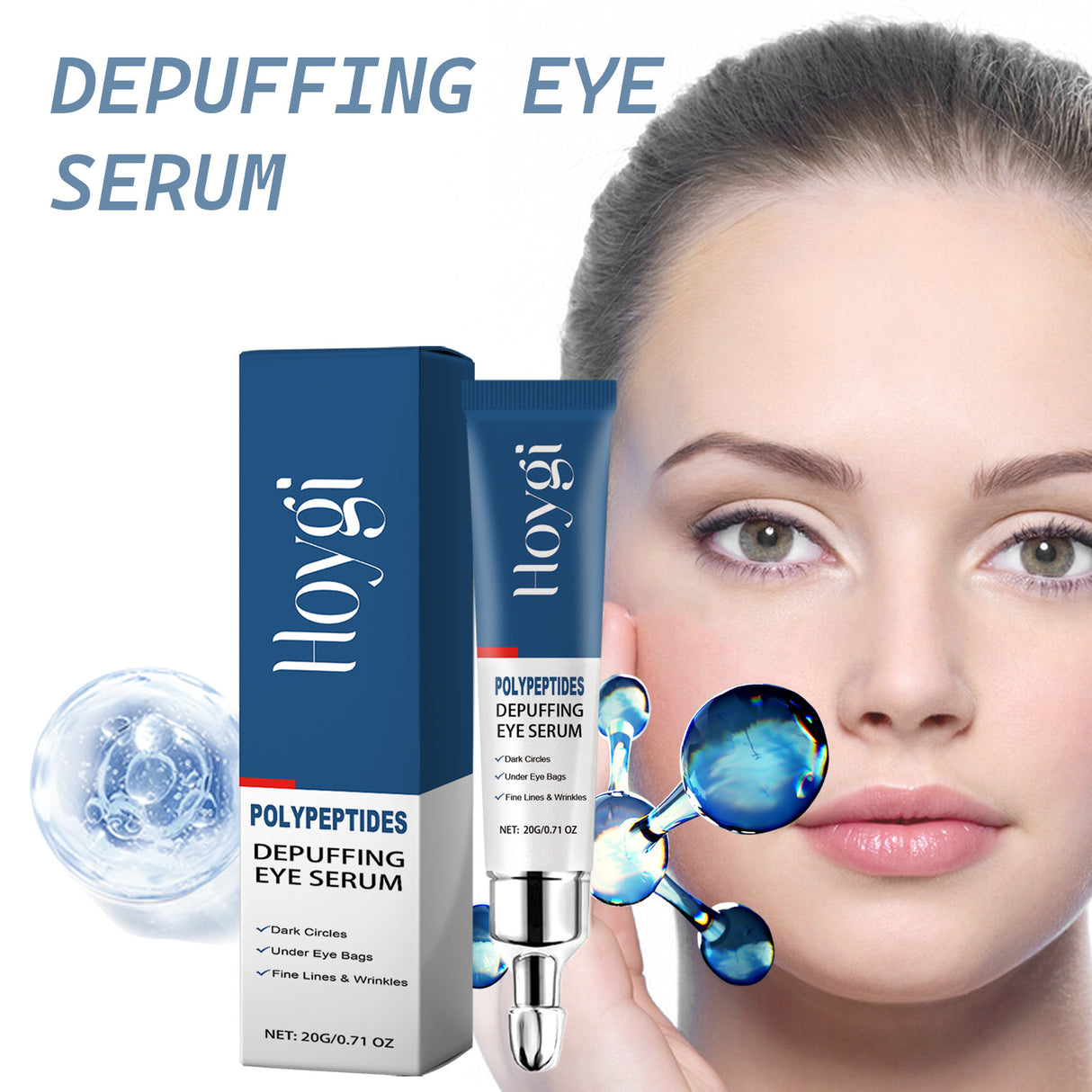 Depuffing Eye Serum, Fade Out Black Rim Of The Eye Moist Tender Firming Eye Week Skin Hydrating Eye Cream - V.I.P Digital Presence