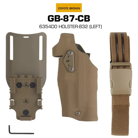 6354DO Left - handed Tactical Pistol Glock 17 Holster with X300U - A QLS Adapter, Leg Shroud, Drop, and MHA Leg Strap Kit - V.I.P Digital Presence
