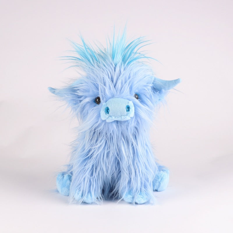 Figura de vaca de pelo largo de imitación de juguete de peluche de vaca de las Tierras Altas de una celebridad de Internet