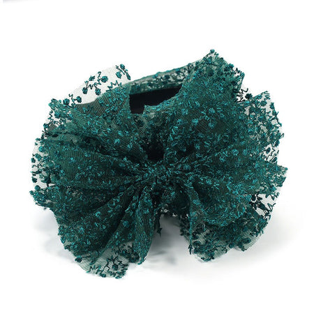 Fashionable oversized solid color lace bow headband - V.I.P Digital Presence