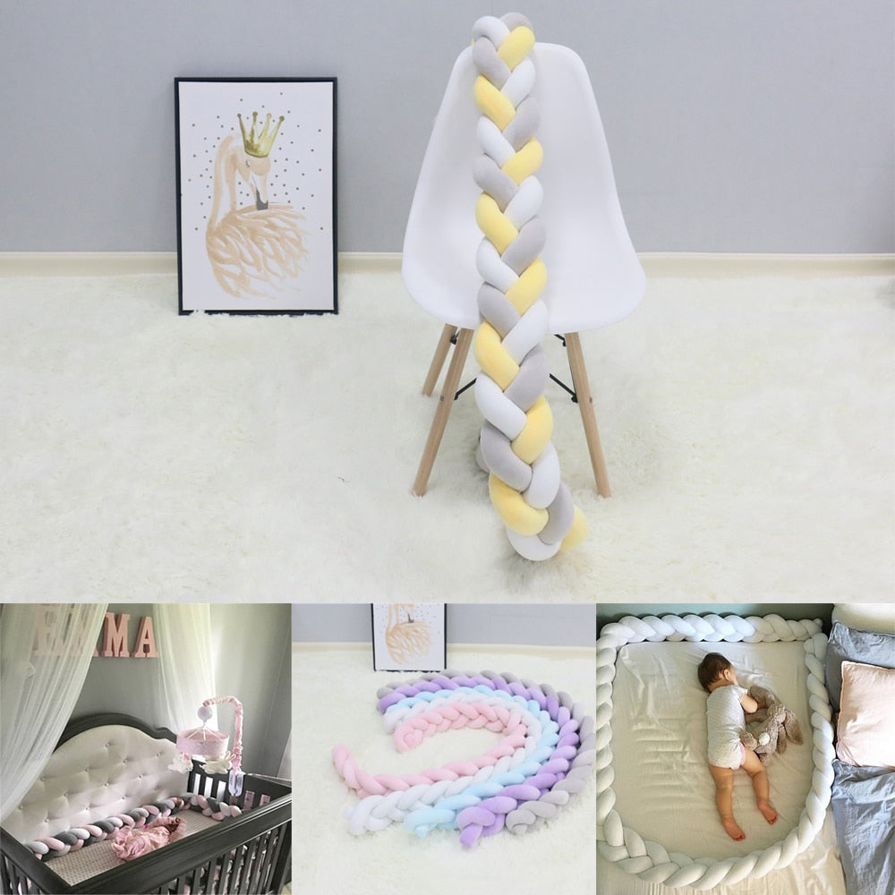 1Pcs 1M/2M/3M Baby Handmade Nodic Knot Newborn Bed Bumper Long Knotted Braid Pillow Baby Bed Bumper Knot Crib Infant Room Decor - V.I.P Digital Presence
