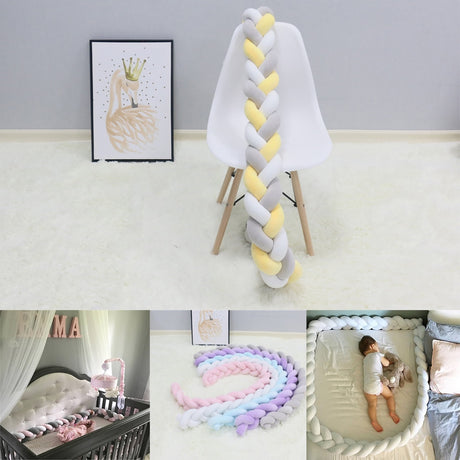 1Pcs 1M/2M/3M Baby Handmade Nodic Knot Newborn Bed Bumper Long Knotted Braid Pillow Baby Bed Bumper Knot Crib Infant Room Decor - V.I.P Digital Presence