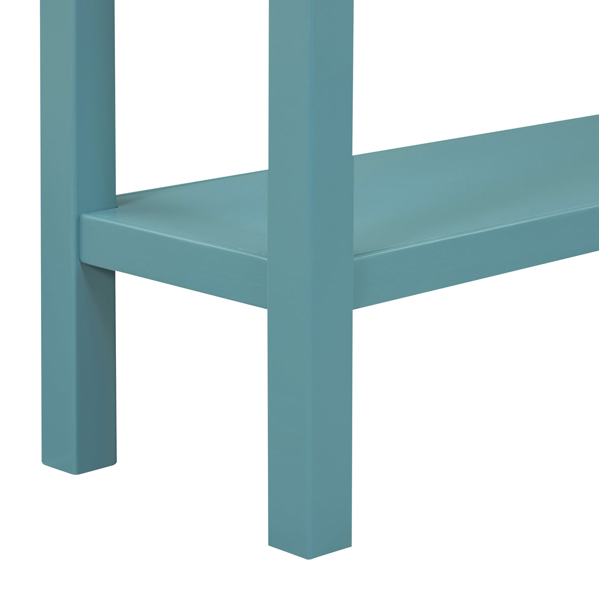 TREXM Rural Entrance Console Table 60 "Long Sofa Table with Two Different Size Drawers and Bottom Shelves for Storage (Turquoise
