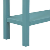 TREXM Rural Entrance Console Table 60 "Long Sofa Table with Two Different Size Drawers and Bottom Shelves for Storage (Turquoise