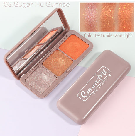 CmaaDu Three Color Mashed Potato Eye Shadow Fairy Plate Earth Color Moonlight Eye Shadow Color - V.I.P Digital Presence