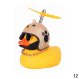 Car Duck with Helmet Broken Wind Small Yellow Duck Road Bike Motor Helmet Riding Cycling Car Accessories Decor Without Lights - V.I.P Digital Presence