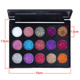 15 Colors Diamond Sequin Eyeshadow Palette Shiny Glitter Powder Highlighter Eyeshadow - V.I.P Digital Presence