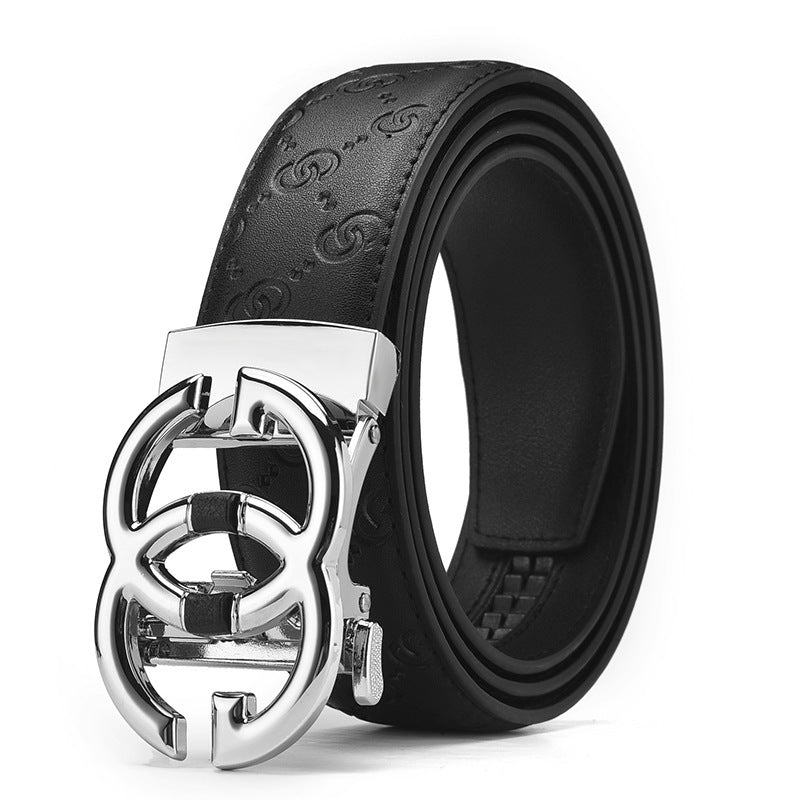 Men's Genuine Leather Alloy Automatic Buckle Versatile Korean Business Casual Fashion Belt - V.I.P Digital Presence