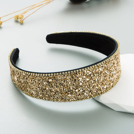 New Colored Stone Hair Decoration Super Flash Diamond Wide Edge Korean Advanced Shampoo Headband - V.I.P Digital Presence