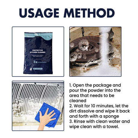 Kitchen Cleaning Detergent Powder, Stove Hood Kitchen Utensils Heavy Oil Cleaning Decontamination Detergent - V.I.P Digital Presence