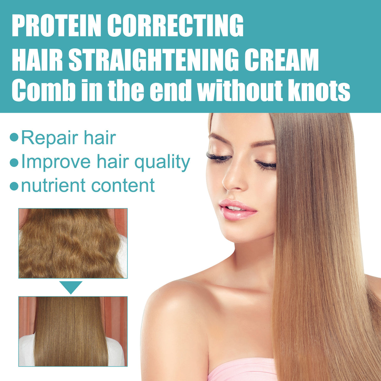 Protein Correcting Hair Straightening Cream, Smoothing And Repairing Damaged Hair Smoothing Cream Without Straightening - V.I.P Digital Presence