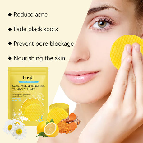 Turmeric Acid Cleansing Pad Facial Skin Pore Cleansing, Makeup Remover Gentle Exfoliating Cleansing Pad - V.I.P Digital Presence