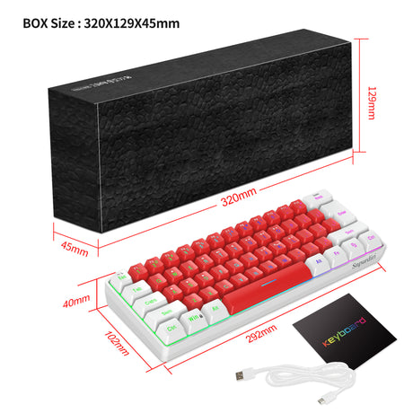 61 key keyboard with split lines, mini minimalist keyboard, compact dual color color RGB luminous film keyboard - V.I.P Digital Presence