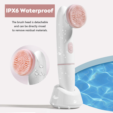 2-Speed 2-In-1 Silicone Facial Cleanser Sonic Vibration Face Wash Brush Electric Face Wash Pore Cleanser - V.I.P Digital Presence