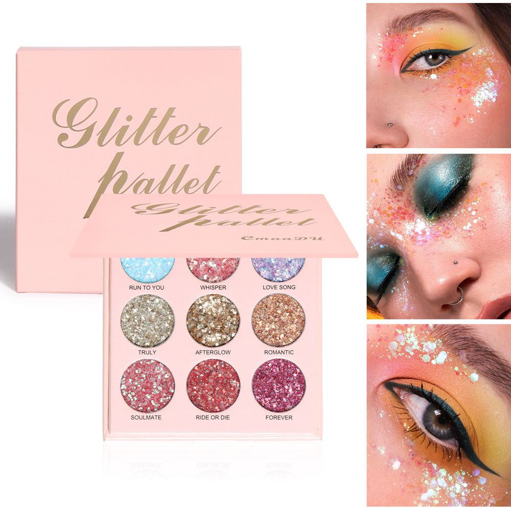 CmaaDu 9 Shades of Glitter Eyeshadow Makeup Matte and Metallic Glitter Glitter Powder - V.I.P Digital Presence
