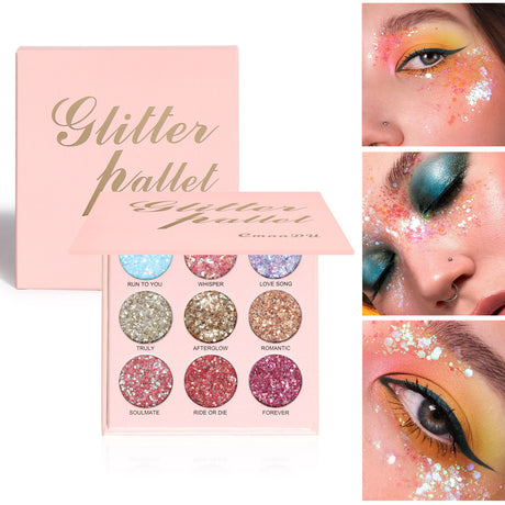 CmaaDu 9 Shades of Glitter Eyeshadow Makeup Matte and Metallic Glitter Glitter Powder - V.I.P Digital Presence