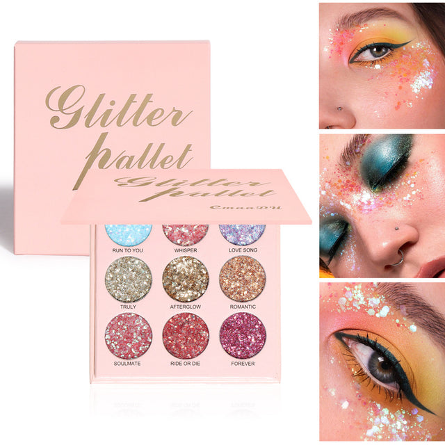 CmaaDu 9 Shades of Glitter Eyeshadow Makeup Matte and Metallic Glitter Glitter Powder - V.I.P Digital Presence