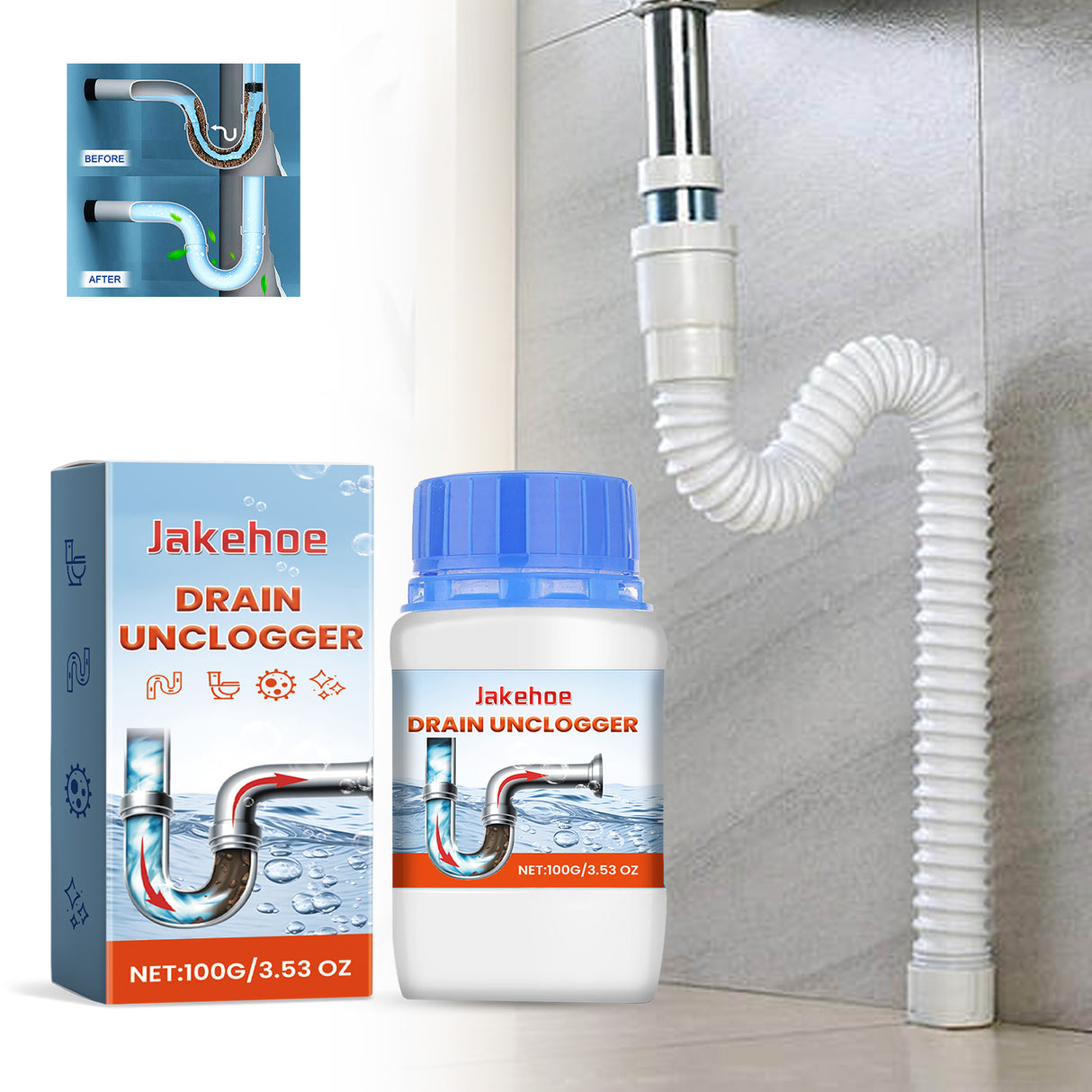 Pipe Dredge Agent, Dissolves The Toilet Toilet Floor Drain Kitchen Sewer Powder Oil Blockage Deodorization - V.I.P Digital Presence